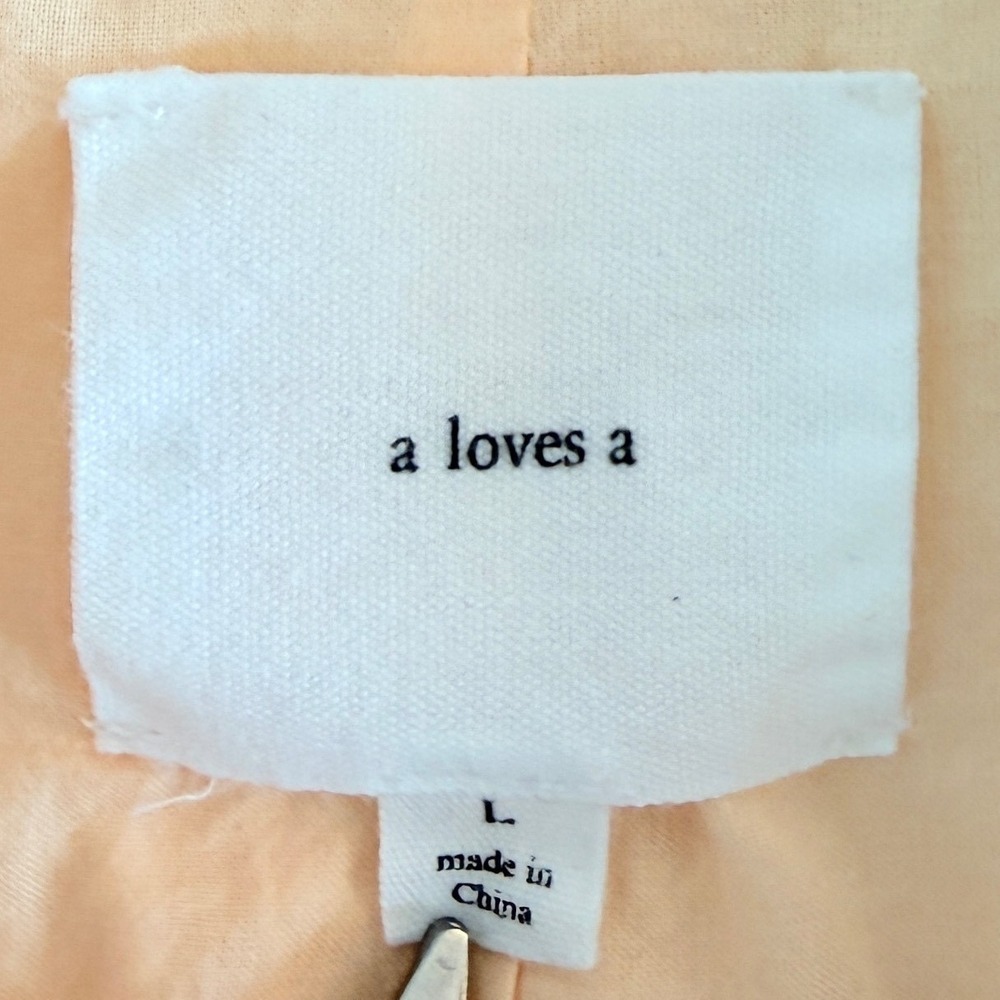 A Loves A Womens Peach Linen Blend Double Breasted Blazer Size L - Picture 7 of 10